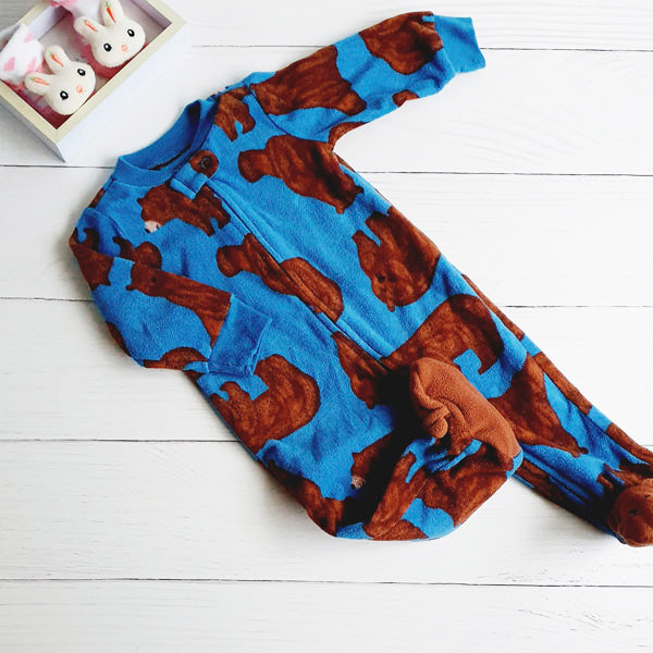 Osito micropolar azul con osos talla 6 M Marca Carter's Estado Casi tiki