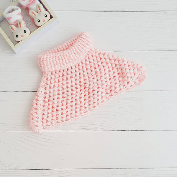 Poncho tejido rosa calado 0-3 meses Marca Genérica Estado Tiki taka