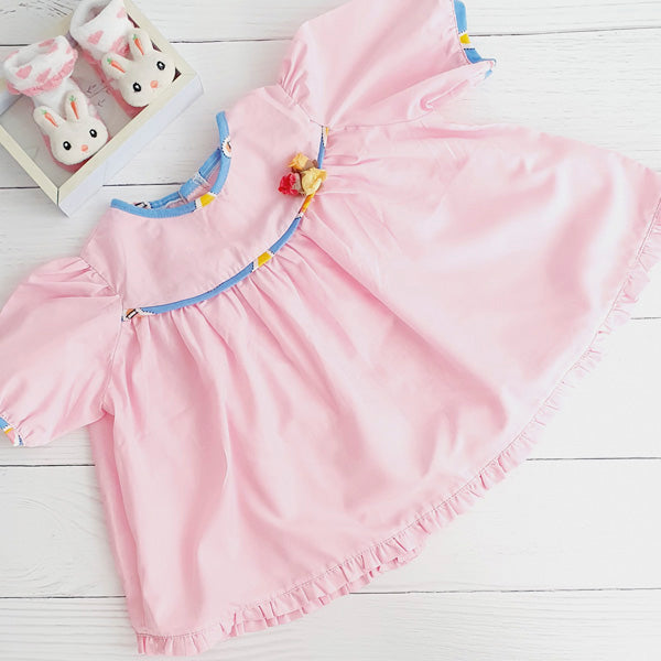 Vestido Manga Larga Tela Rosa Marca Genérica 9 M Estado Tiki taka