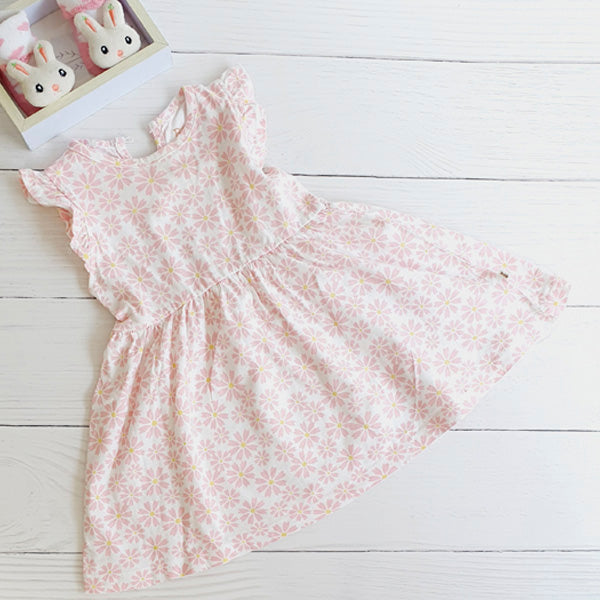 Vestido Algodón Flores Marca Baby harvest 9-12 M Estado Casi tiki