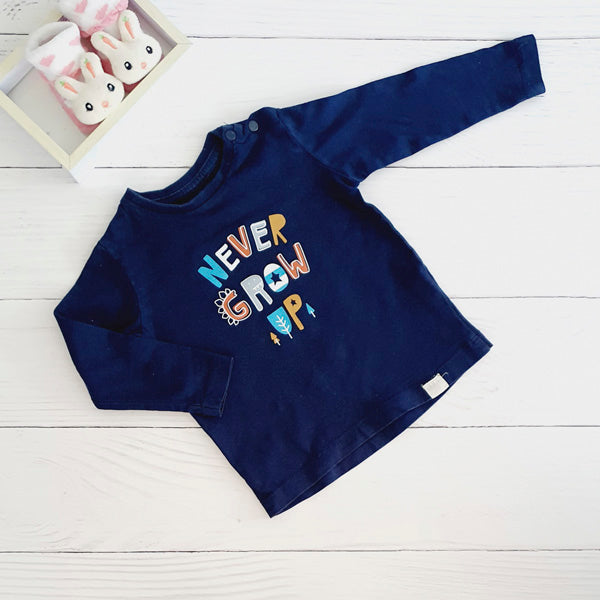 Polera Algodón Azul Marca Tribu 6 M Estado Tiki taka