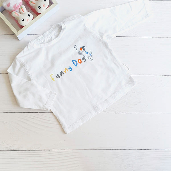 Polera Algodón Blanco Marca Colloky 6-9 M Estado Tiki taka