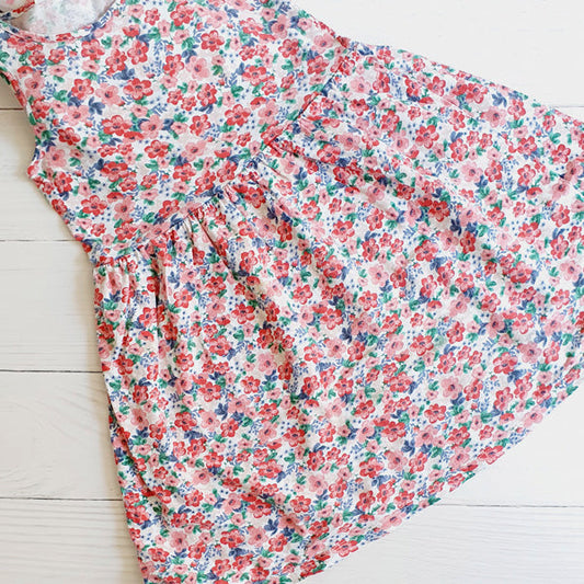 Vestido Algodón Flores Marca Hym 7 A Estado Casi tiki