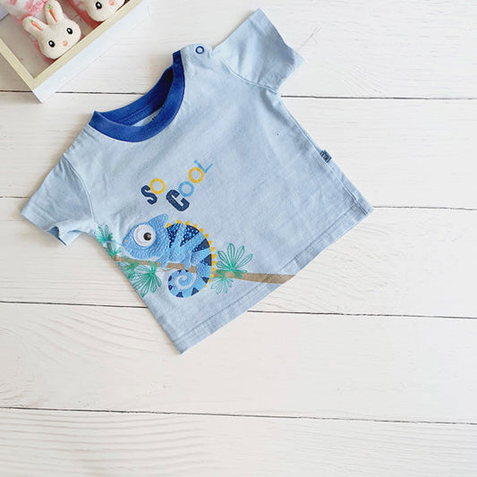 Polera Algodón Celeste Marca Pillin 9 M Estado Casi tiki