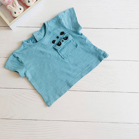 Polera Algodón Celeste Marca Yamp! 6 M Estado Casi tiki