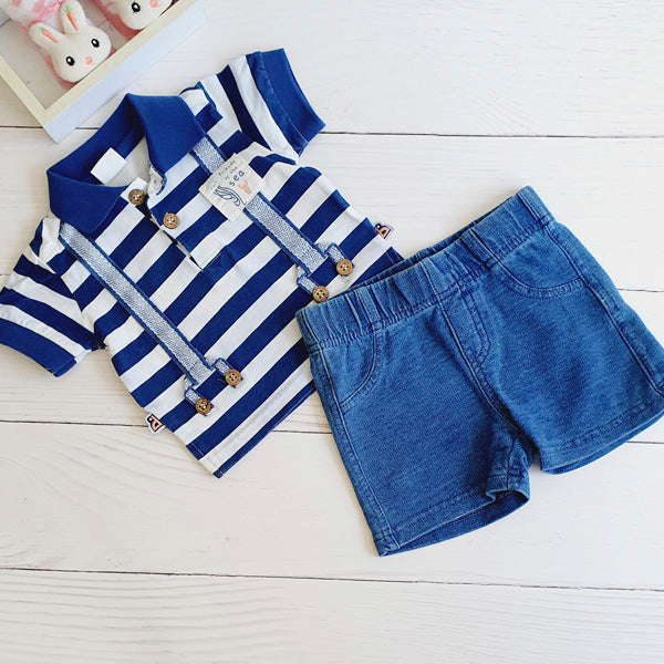 Conjunto Algodón Diseños Marca Black and blue RN Estado Casi tiki