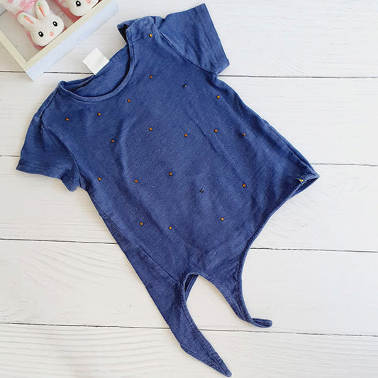Polera Algodón Azul Marca Otra 18 M Estado Casi tiki