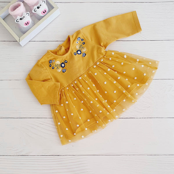 Vestido Algodón Mostaza Marca Limonada 3 M Estado Tiki taka