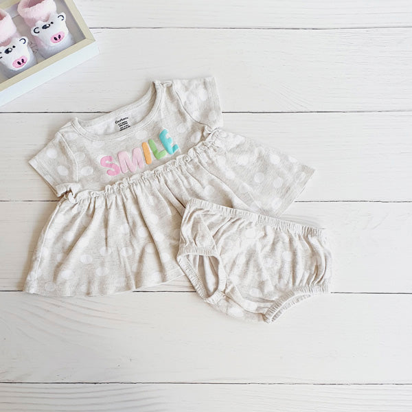 Vestido Algodón Lunares Marca Gerber 0-3 M Estado Tiki taka