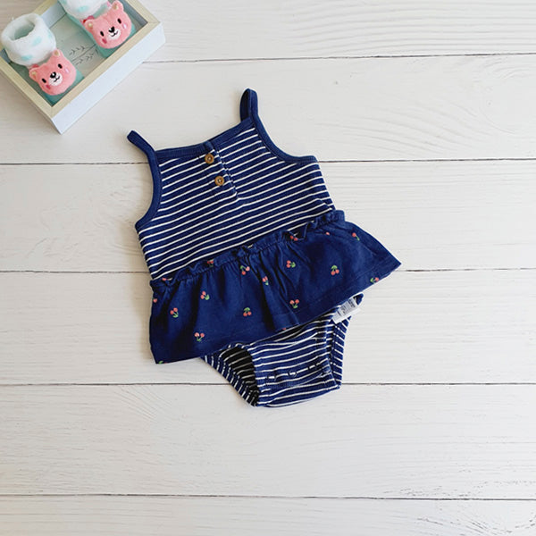 Body vestido Algodón Azul Marca Carter's 3 M Estado Tiki taka