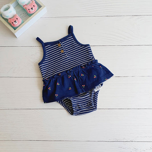 Body vestido Algodón Azul Marca Carter's 3 M Estado Tiki taka