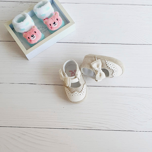 Zapato blando Tela Blanco Marca Limonada 3-6 M Estado Nuevo