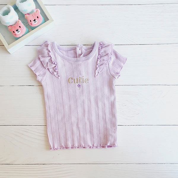 Polera Algodón Lila Marca Ficcus 12-18 M Estado Casi tiki