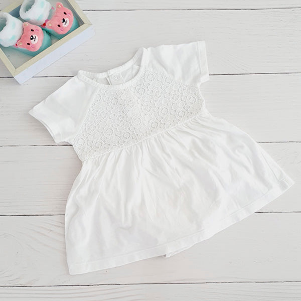 Body vestido Algodón Blanco Marca Carter's 6 M Estado Tiki taka
