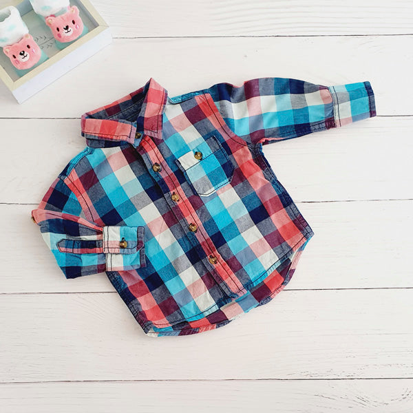 Camisa Algodón cuadrillé Marca Yamp! 6 M Estado Tiki taka