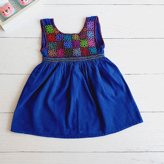 Vestido Algodón Azul Marca Otra 3-6 M Estado Tiki taka