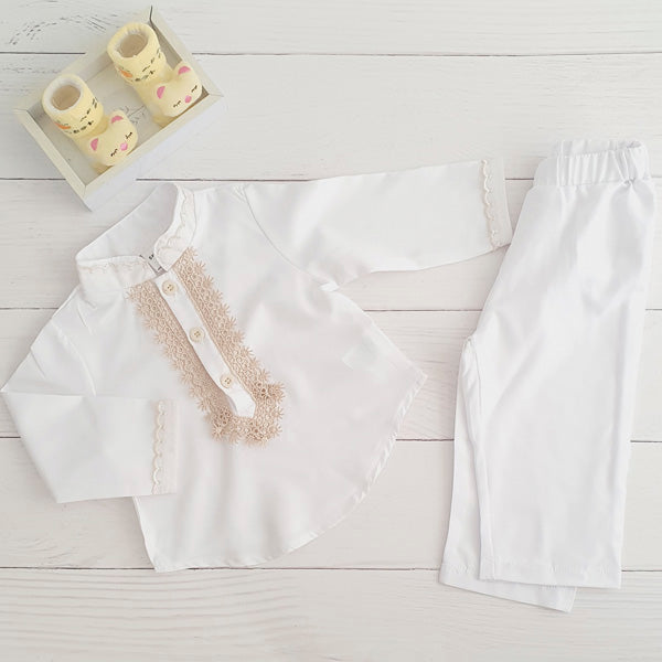 Conjunto Algodón Blanco Marca Shein 6-9 M Estado Tiki taka
