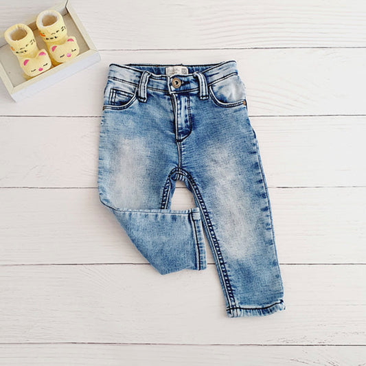 Jeans Mezclilla Azul Marca Ficcus 6-12 M Estado Casi tiki