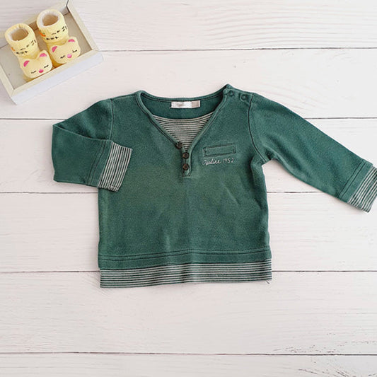 Polera Algodón Verde Marca Opaline 12 M Estado Casi tiki