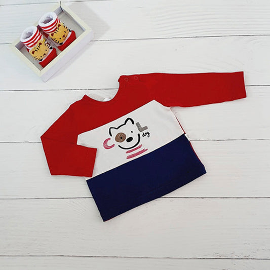 Polera Algodón Multicolor Marca Baby harvest 3-6 M Estado Tiki taka