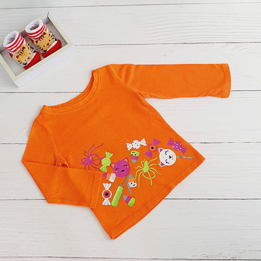 Polera Algodón Naranja Marca Cat & Jack 12 M Estado Casi tiki