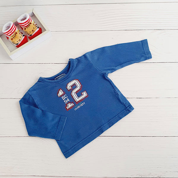Polera Algodón Azul Marca Yamp! 6 M Estado Casi tiki