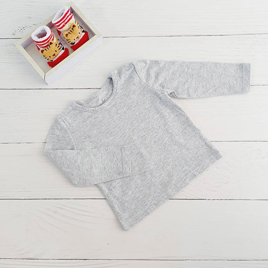 Polera Algodón Gris Marca Boulevard 9 M Estado Tiki taka