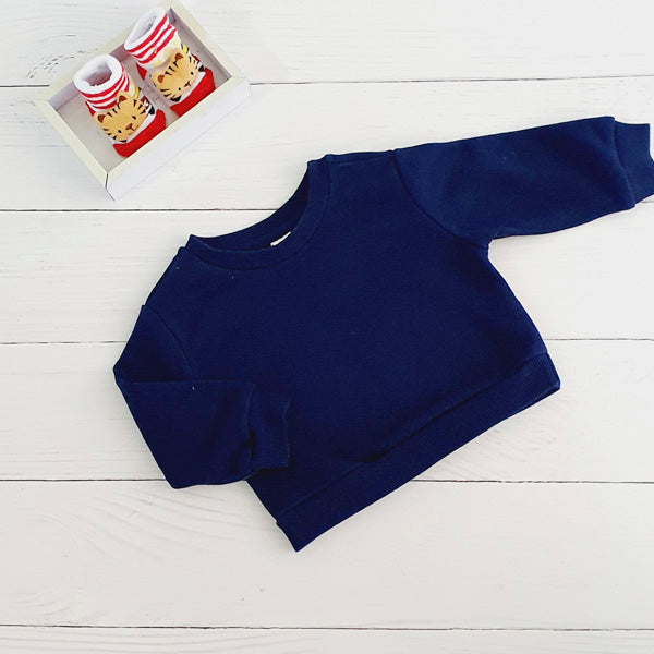 Polerón Algodón Azul Marca Otra 6-9 M Estado Tiki taka