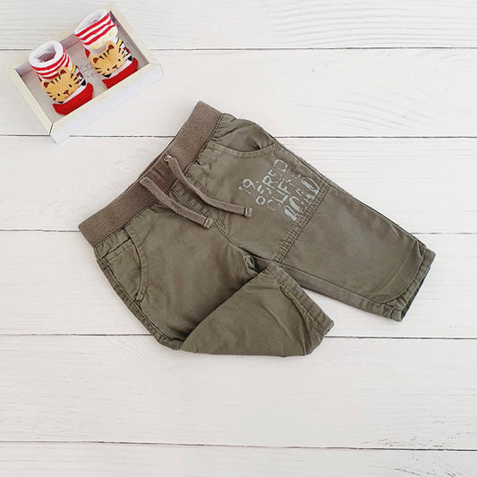 Pantalón Algodón Verde Marca FIGARO 6-9 M Estado Tiki taka