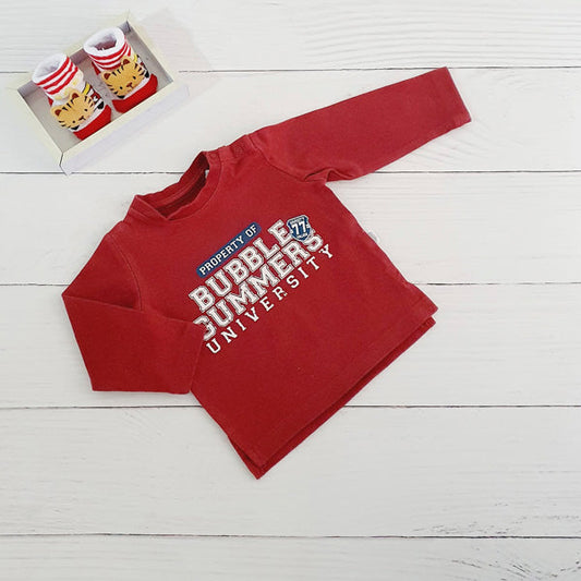 Polera Algodón Burdeo Marca Bubble gummers 3 M Estado Tiki taka