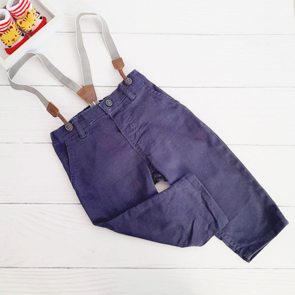 Pantalón Algodón Azul Marca Hym 9-12 M Estado Casi tiki