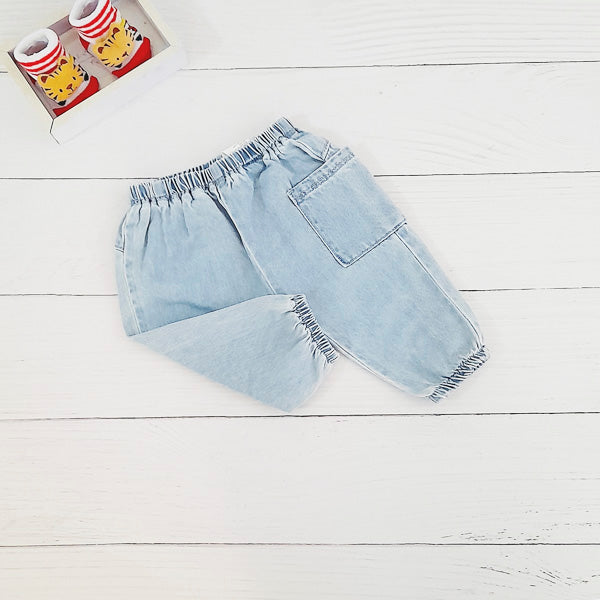 Pantalón Algodón Celeste Marca Colloky 3-6 M Estado Tiki taka