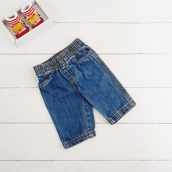 Pantalón Algodón Azul Marca Jumping beans 0-3 M Estado Tiki taka