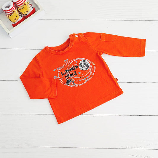 Polera Algodón Naranja Marca Pillin 6 M Estado Tiki taka