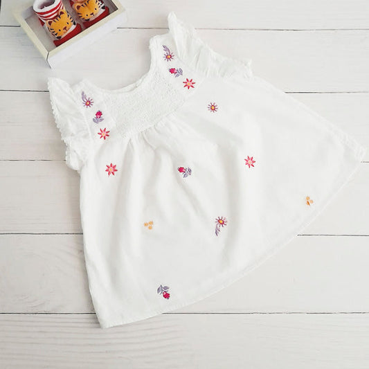 Vestido Algodón Blanco Marca Boulevard 6 M Estado Casi tiki