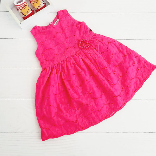 Vestido Algodón Fucsia Marca Opaline 12 M Estado Tiki taka