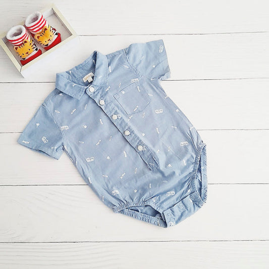 Body camisa Algodón Celeste Marca Yamp! 12-18 M Estado Tiki taka