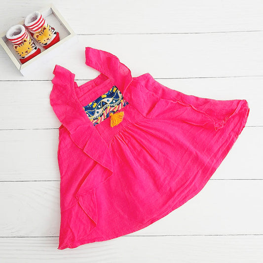 Vestido Algodón Fucsia Marca Pillin 9 M Estado Tiki taka