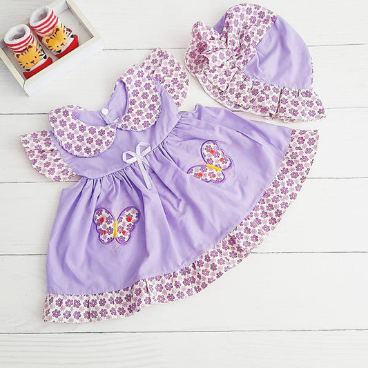 Vestido Tela Lila Marca Otra 6-9 M Estado Tiki taka
