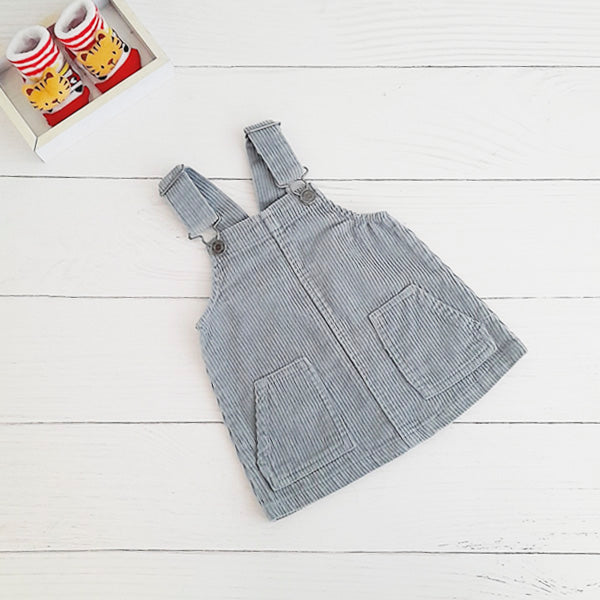 Vestido Cotelé Gris Marca Colloky 3-6 M Estado Tiki taka