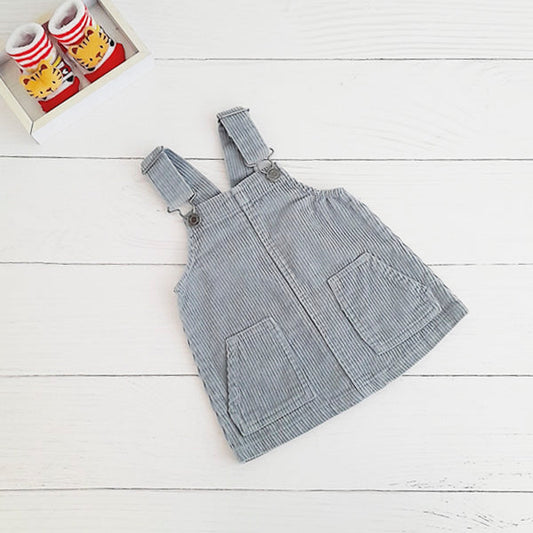 Vestido Cotelé Gris Marca Colloky 3-6 M Estado Tiki taka