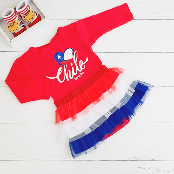 Body vestido Algodón Rojo Marca Bambino 9-12 M Estado Tiki taka