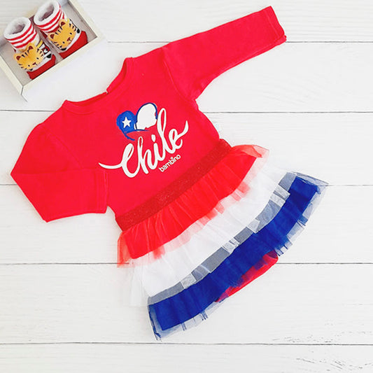 Body vestido Algodón Rojo Marca Bambino 9-12 M Estado Tiki taka