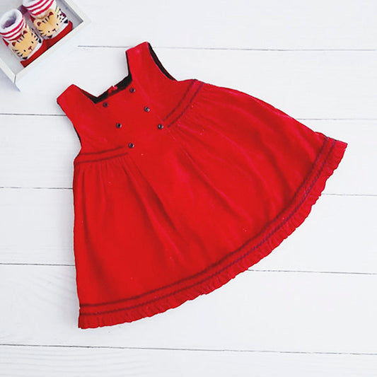 Vestido Cotelé Rojo Marca Gap 3-6 M Estado Casi tiki
