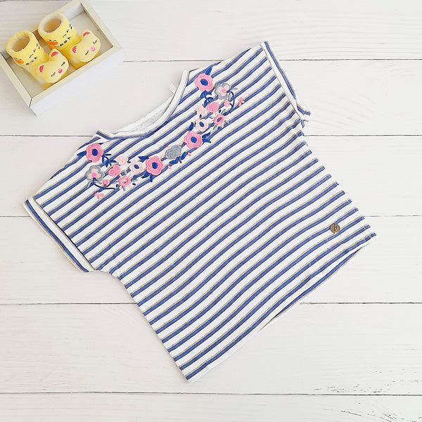 Polera Algodón Rayas Marca Ficcus 4 A Estado Tiki taka