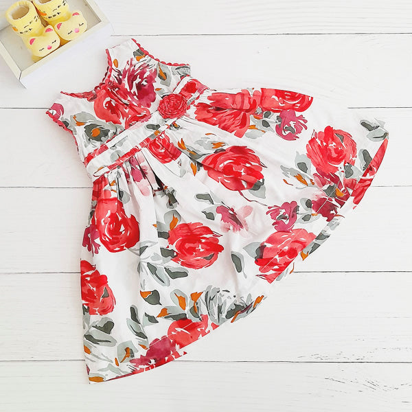 Vestido Algodón Diseños Marca Baby harvest 9-12 M Estado Casi tiki