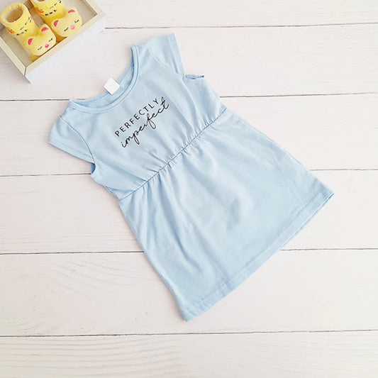 Vestido Algodón Celeste Marca Hym 6-9 M Estado Casi tiki