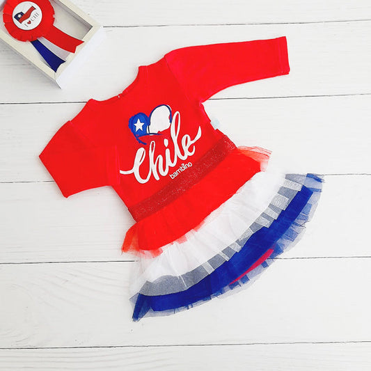 Body vestido Algodón Rojo Marca Bambino 0-3 M Estado Tiki taka