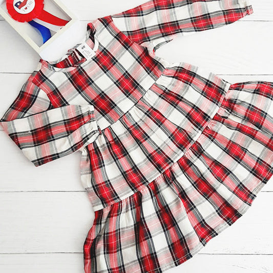 Vestido Algodón cuadrillé Marca Hym 12-18 M Estado Tiki taka