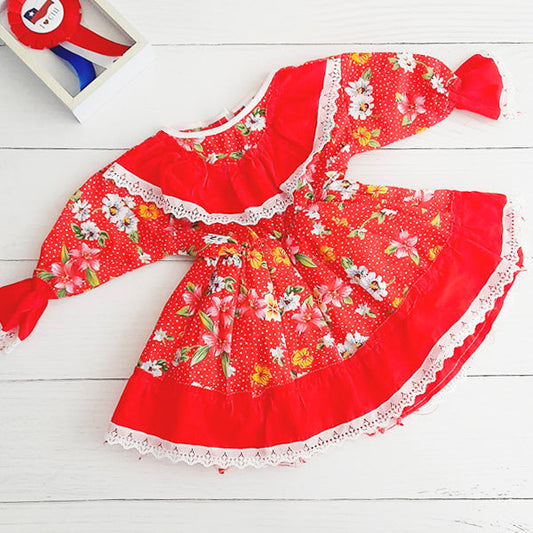 vestido de huasa Algodón Diseños Marca Otra 6 M Estado Casi tiki